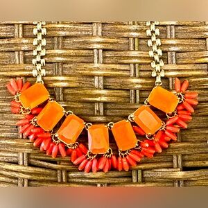 Elegant Orange Statement Necklace by J.Crew